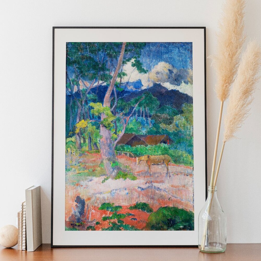 13x19" art print - Paul Gauguin's Landscape with a Horse (1899) famous painting